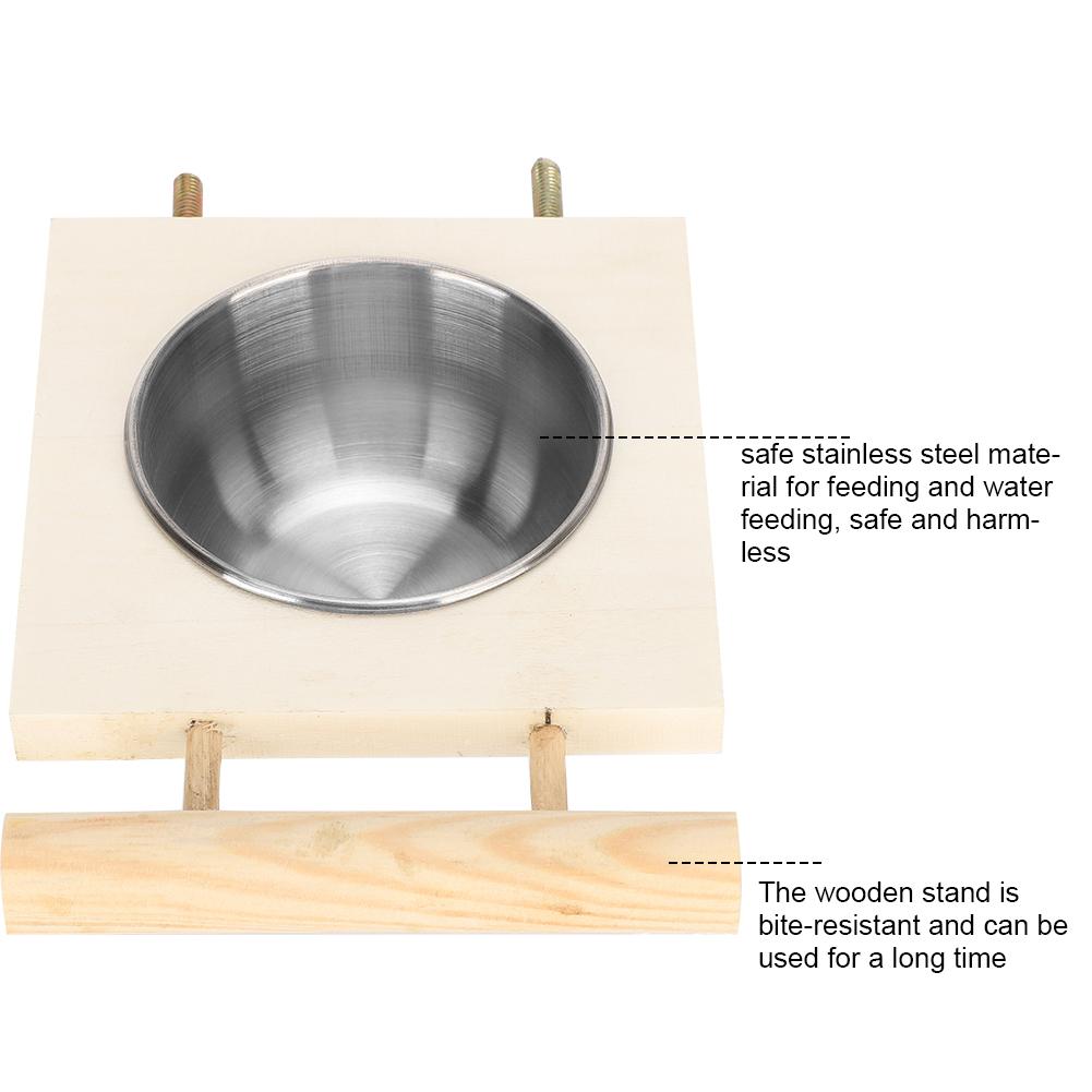 Papageien-Futternapf, Futternapf, Futternapf, Käfigzubehör aus Edelstahl mit Ständer