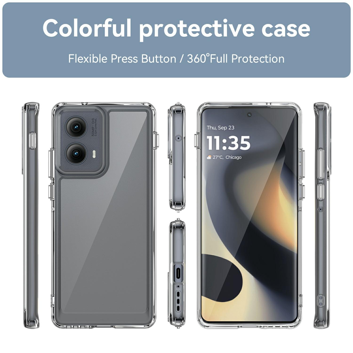 

For Motorola Edge (2024) 5G Case TPU +Acrylic Protective Clear Phone Cover Transparent