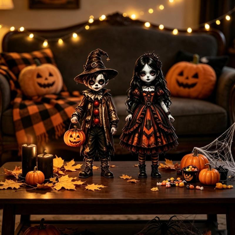 Halloween Schreibtischdekorationen Holz Tischplatten-Display Akzent für Kaminsims, Regal und Party-Dekoration, Ein ausgewählter Stil pro Packung