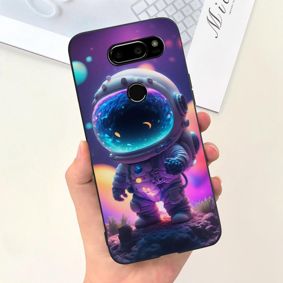 For LG V30 Case LG V35 ThinQ V40 V50 V50s ThinQ G8X ThinQ Soft Matte Silicone Coque Funda Back Cover Rabbit Flower Astronaut Bag