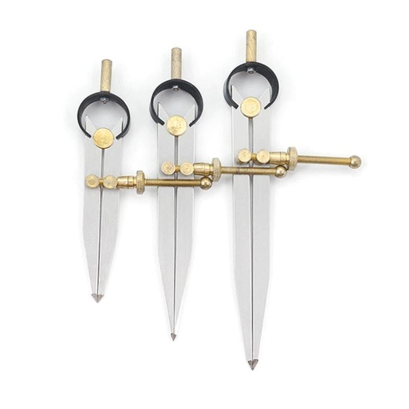 Divider Leather-Compass 4/6/8 Inch Metal-Compass Leather Divider Tool Carbon Steel Scriber for Woodworking Geometry