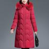 Fashion Winter Jackets Woman Long Parkas Hooded Faux Fur Collar Thick Warm Casual Middle Age Women's Coats