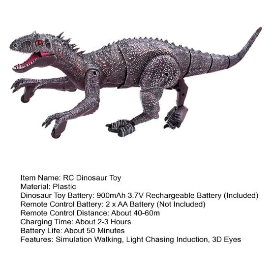 1 Set RC Dinosaur Toy 3D Eyes Lighting And Sound Simulation Walking