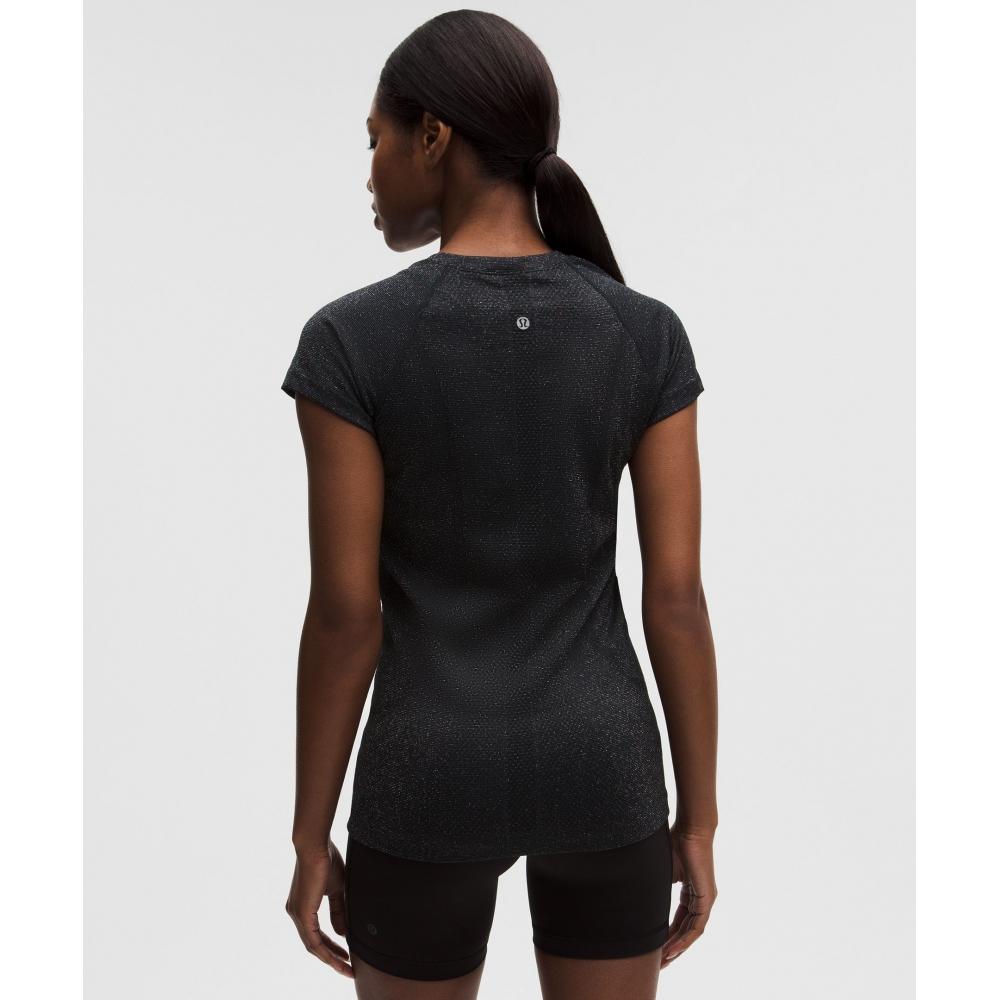 Lululemon Swiftly Tech Short Sleeve Shirt 2.0 Hip Length  Sparkle Black Rainbow Lurex