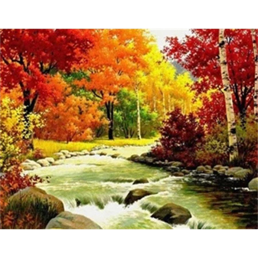 

DIY Алмазная картина Четвертичный пейзаж Набор для вышивки крестом Мозаичное искусство Алмазная картина Полный круг/квадрат Алмазное украшение для дома Round 20x30cm
