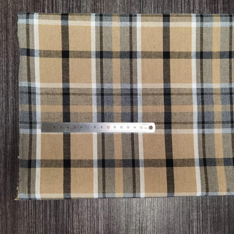 Spot Color-Woven Plaid Jacquard Fabric for Children's Autumn/Winter Brushed Polyester-Cotton Shirts