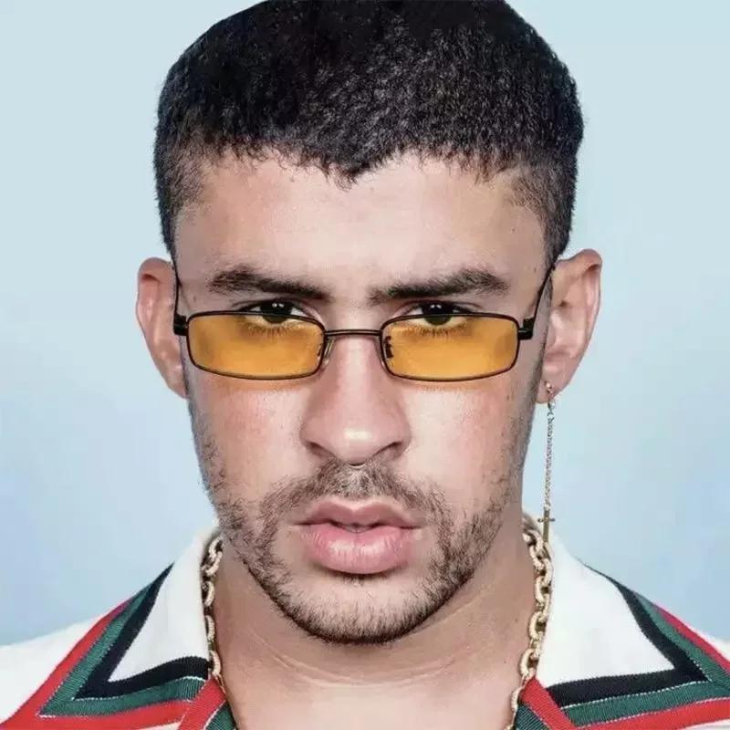 Metal Square Sunglasses Retro Vintage Small Rectangle Sun Glasses for Women Men Black Yellow Red Mirror Travel Brand