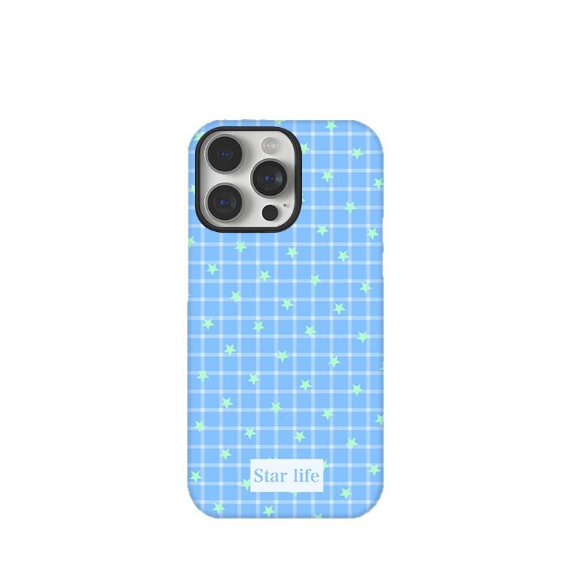 Applicable to Apple 17/16Promax magnetic film mobile phone case iPhone13/14 plaid ins15 2-in-1