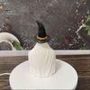 Pumpkin Element Ghost Decor Halloween Witch Hat Figurine, Pen Holder Desktop Storage Organizer Candy Container, Tabletop for Holiday Party Handcrafted