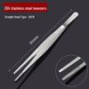 Thickened Stainless Steel Non-slip Beauty Tweezers Set – Straight & Bent Tips for Makeup, Nail Art, & Beading.