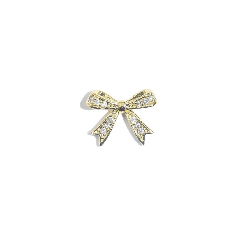 3D Zirconia Bow Nail Art: Luxurious & Shiny Pearl Gel Polish Decoration