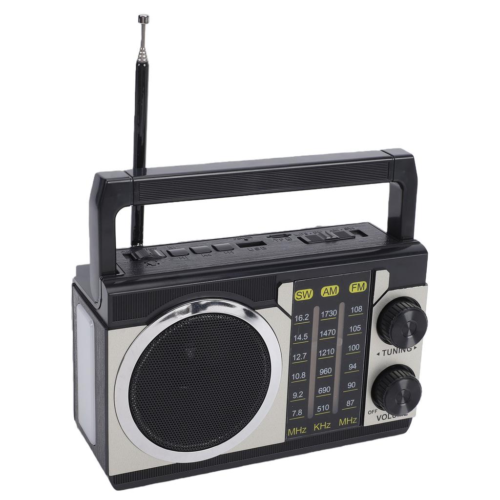 Retro Bluetooth Speaker AM FM SW Radio Vintage Wireless Speaker Rechargeable with Telescopic Antenna for Home Car