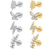 New Trend Titanium Alloy Earrings Women's Wedding Jewelry Lightning Zircon Nail Nose Ear Bone Body Piercing Jewelry