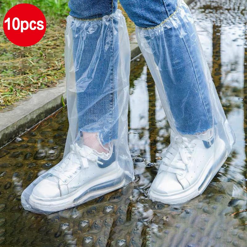 

Одноразовые высокие бахилы от дождя, водонепроницаемые утолщенные и износостойкие бахилы для уличного использования в дождливые дни