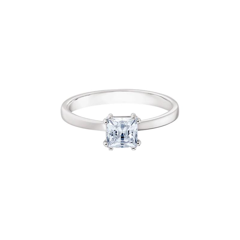 Swarovski Attract elegant and luxurious metal ring for women, white gold plated 5402444+5402435+5372880