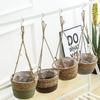 Decorative Woven Flower Basket Handwoven Macrame Plant Storage Basket Hanging Pot Outdoor