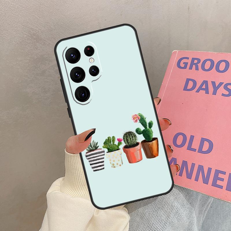 Summer Cactus Patterns Case For Samsung Galaxy S21 S22 S23 S24 S25 Ultra S9 S10 S25 Plus S20 FE S24 FE Cover Coque
