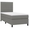 3141914 vidaXL Lit à sommier tapissier avec matelas Gris foncé 100x200cm Tissu