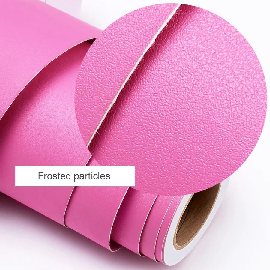 Simple Solid Color PVC Self-Adhesive Wallpaper Thickened Waterproof Living Room Bedroom Wall Renovation Sticker Home Decoration