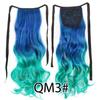 Colorful Ombre 2 Tone Cosplay Ponytail Hair Extension Body Wavy Fake One Piece Clip In Tie Up Pony Tail Dark Green/Green