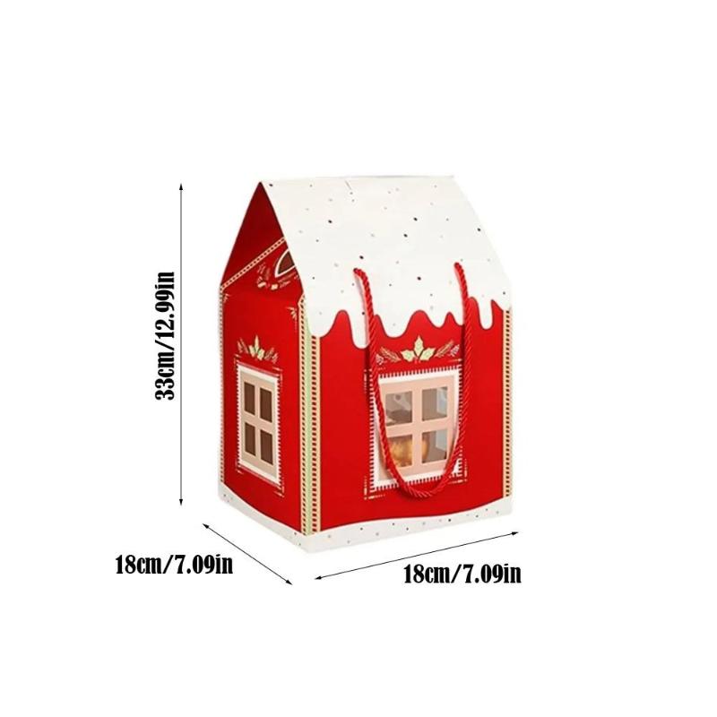 3D Up Christmas Wonderland Cottage Gift Box Paper Multipurpose Treat Boxes Festive Goodie Bags For Holiday Party Favors