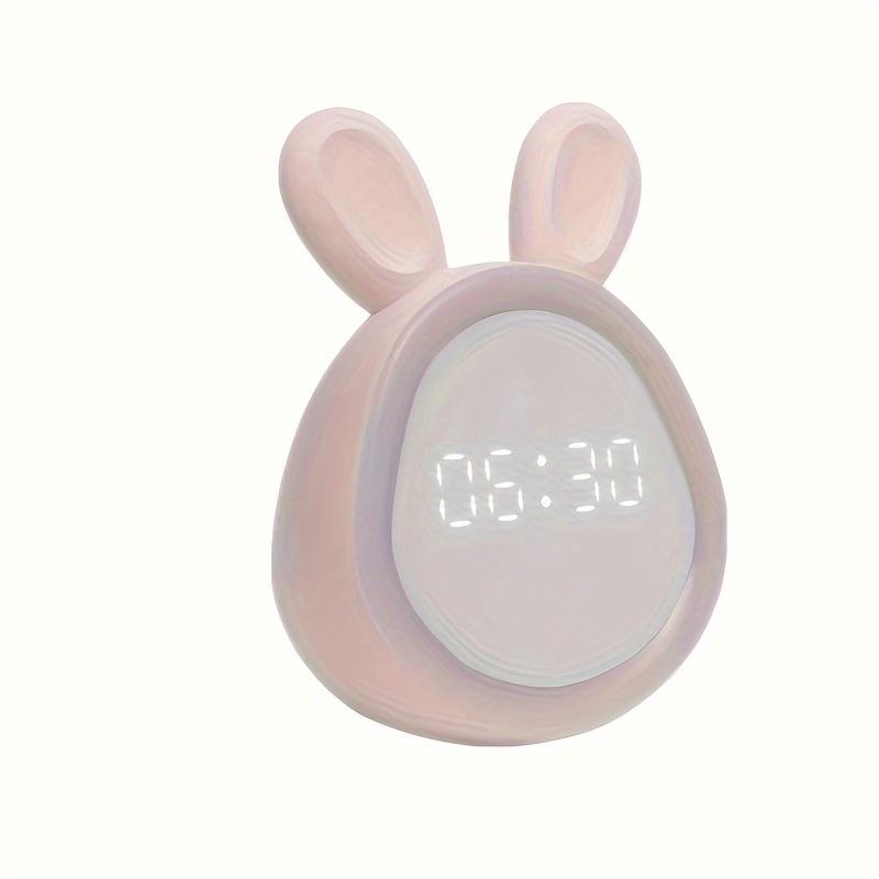 

1pc Cute Rabbit Alarm Clock, Atmosphere Small Night Light Intelligent Student, For Home Room Living Room Office Decor, Mother s Day Spring Season Gift рожевий