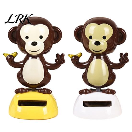 Banana Holding Monkey Figure Solar Car Ornaments, Shaking Head Toy, Interior Decoration Figure, Dashboard Swinging Figurine