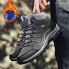 Unisex Peacock Blue Fleece Lined Boots Men Women Outdoor Non-Slip Hiking Shoes Thermal Thick Bottom Warm Climbing Sneakers