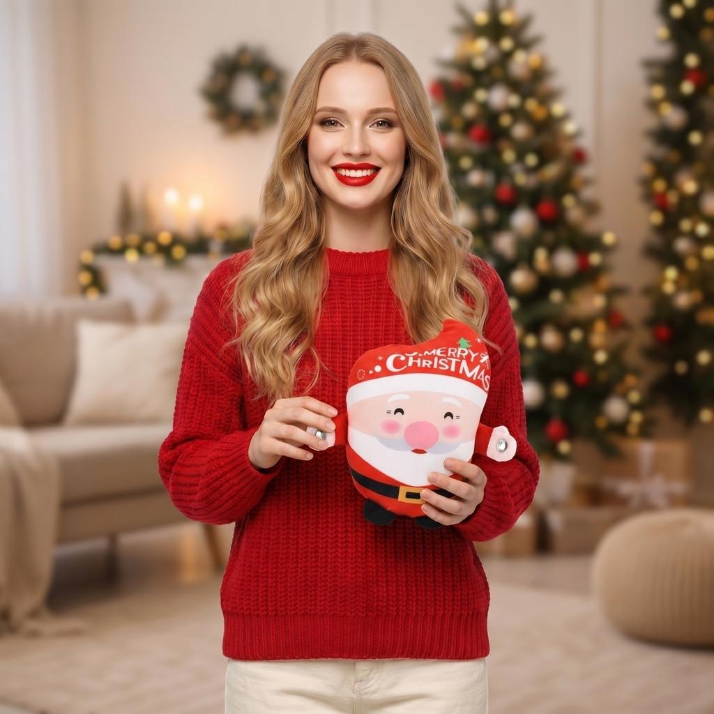 Juguete de Peluche Interactivo de Papá Noel con Sensor de Ritmo Muñeco Suave Relleno para Niños Decoración y Regalo de Navidad