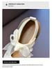 Chic Girls' White Princess Dress Shoes, 2025 Autumn Collection, Soft Sole Leather, Casual Elegance