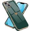 Coque de protection - PROSHOP - iPhone 13 - Vert nuit - Motif coeur - Antichoc et anti-rayure