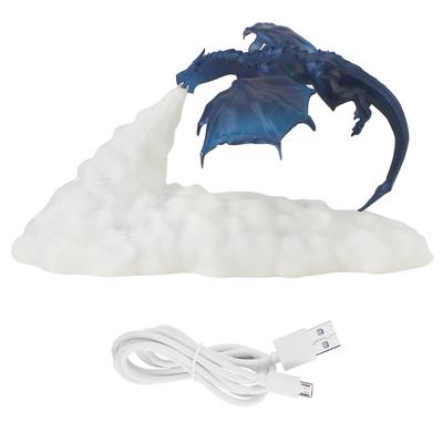3D Tisk Světlo ve tvaru ohnivého draka Noční lampička na noční stolek USB dobíjecí pro domácí dekoraci Vánoční dárek