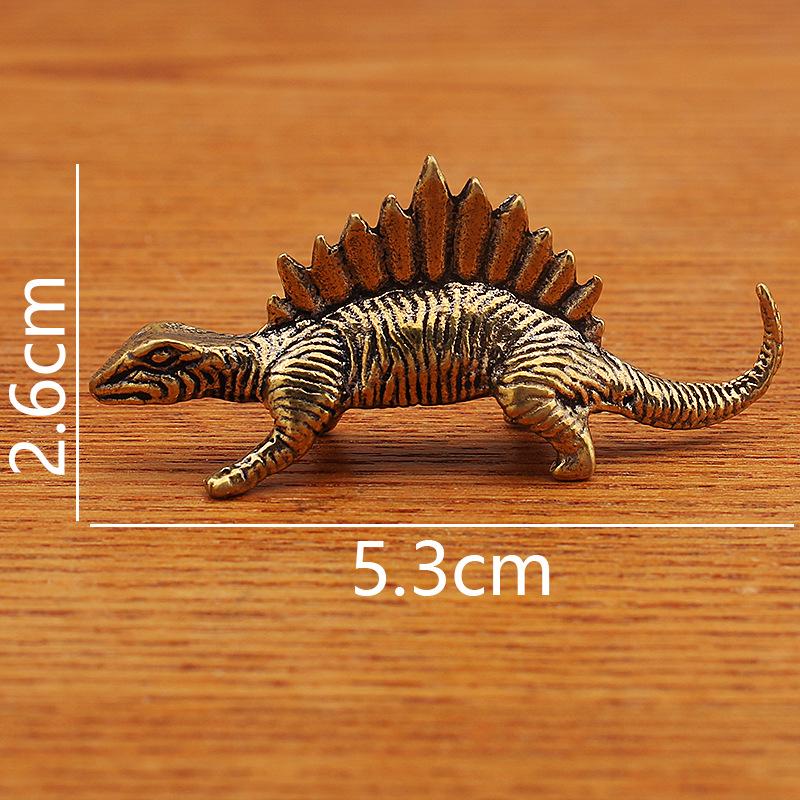 Thornback Dragon Dinosaur Small Copper Retro Play Gift Desktop Decoration Small Dinosaur Metal Ornament Crafts