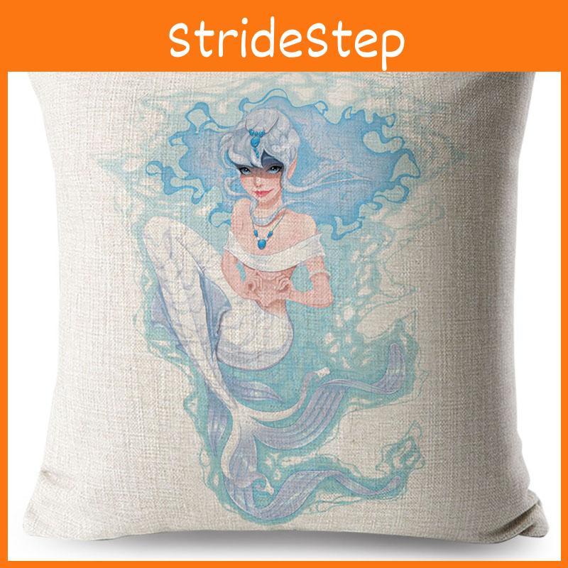 Luxurious Anime Cartoon Mermaid Pillow Cover For A Chic Sofa Living Square Pillow Case