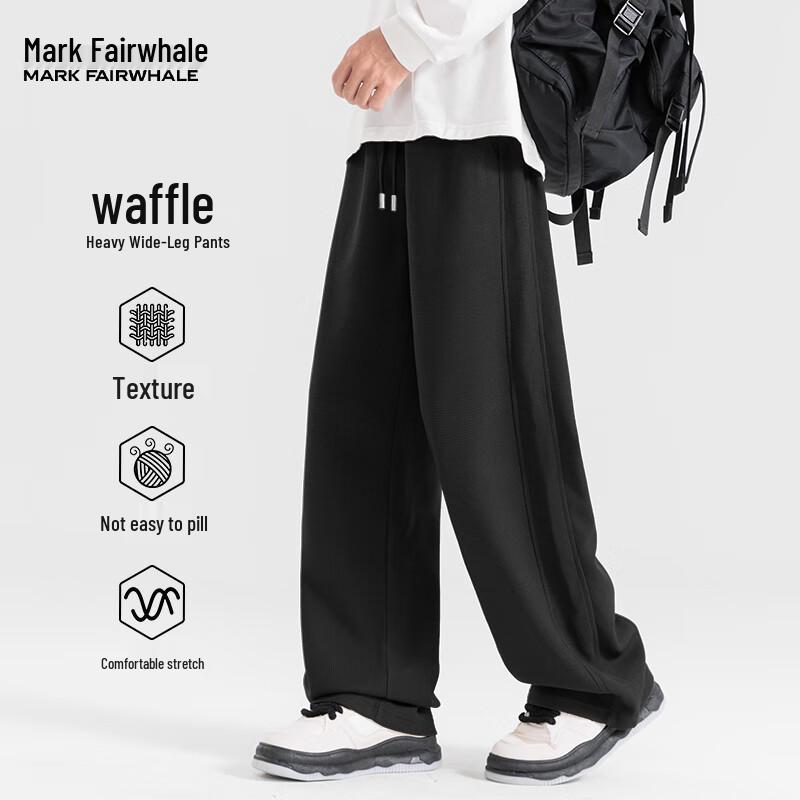 Mark Fairwhale Men s Waffle Knit Loose Straight-Leg Casual Pants XL