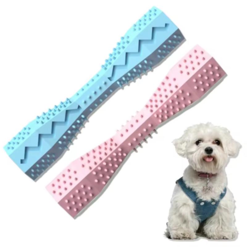 Durable Dog Chew Toy Stick Soft Rubber Toothbrush with Tooth Cleaning Points And Massage Features for Pet Oral Care