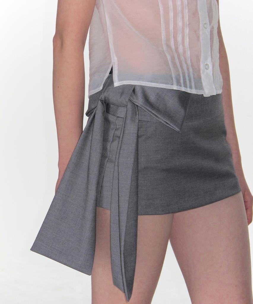 Crank Ribbon Micro Skirt_Gray