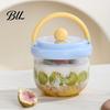 Leak-proof Salad Bowl Portable with Built-In Fork & Lid 600ml Double-Layer Plastic Jar Odorless Fruit for Overnight Oats Meal Prep Snack Container Gym