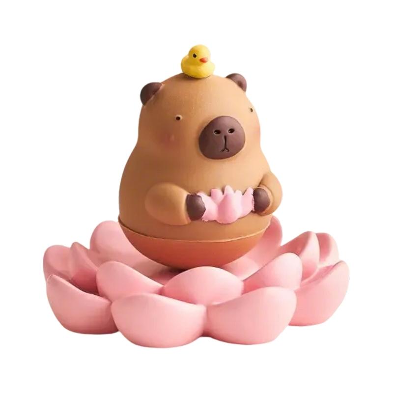 Cute Resin Capybara Ornament Hard Resin Animal Figurine Capybara Toy for Desk or Bookshelves Decoration