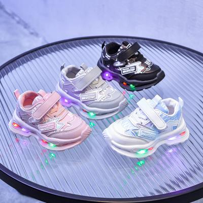 Wiosna Jesień Nowe Dziecięce Buty Modne Buty Boso Dzieci Świecące Projektantki Obuwie Codzienne Antypoślizgowe Dziewczęce Trampki Tenis De Mujer