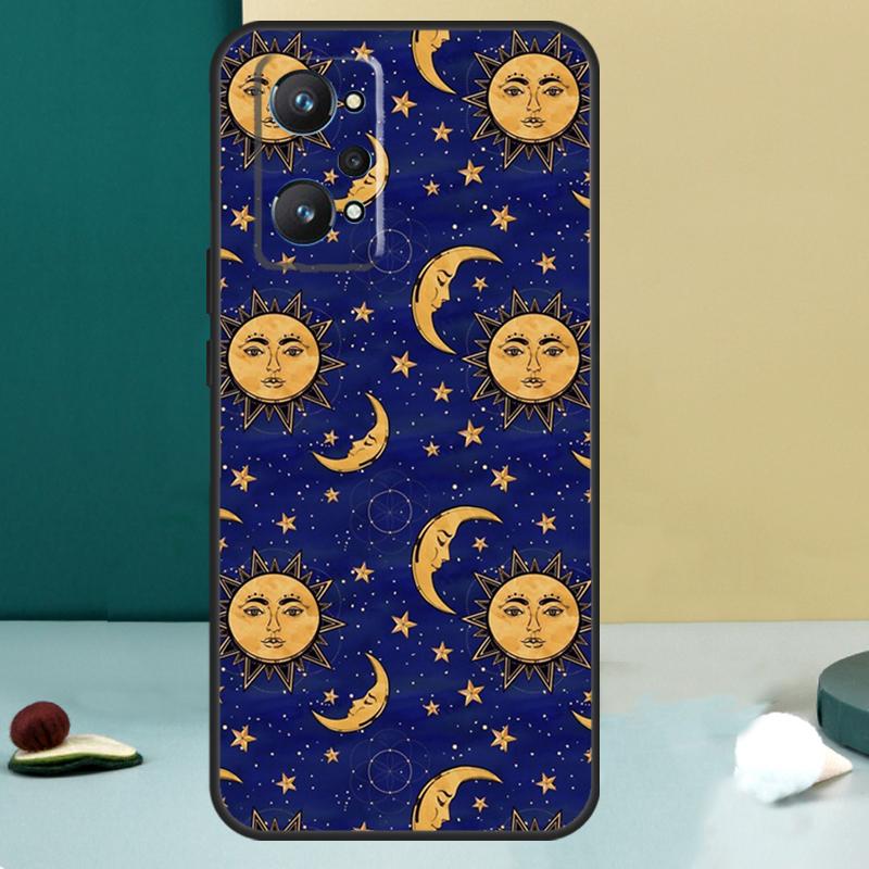 Vintage Moon and Sun Stars For Realme 13 12 10 11 14 Pro Plus GT 6 5 6T GT7 Pro C55 C53 C51 C21Y C25S C75 C67 C61 Case