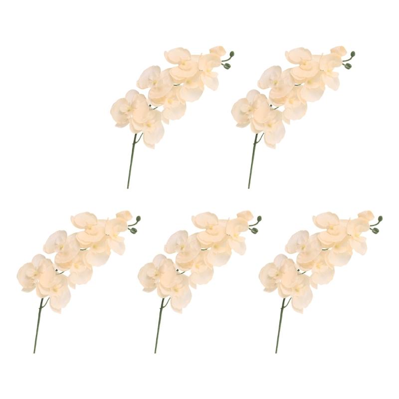 Realistic Artificial Orchids Stem Silk Flower Branch for Permanent Wedding Displays or Home Vases Table Decoration
