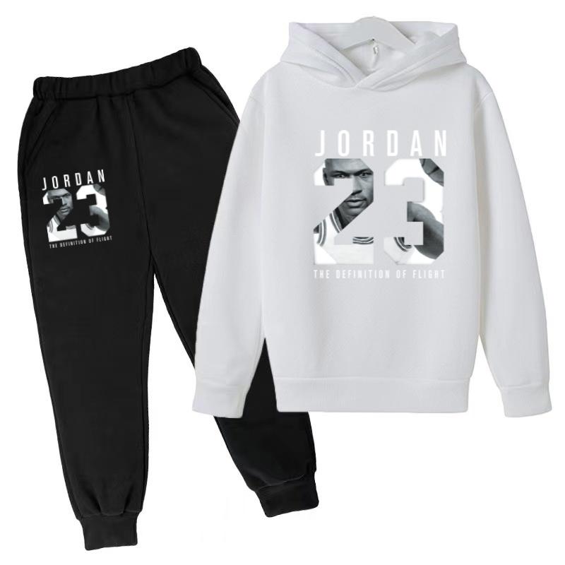 2026 Kids New Autumn Winter Casual Long Sleeve Pullover 2pcs Hoodie+Pants Tracksuit 3-12Yrs Girl Boy Basketball Coat Clothes Set