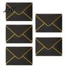 Stiff Double Offset Paper 5Pcs Western Style Envelopes with Gold Foil Trim Invitation Elegant Handwritten Letter Holders for Wedding Greeting Cards,