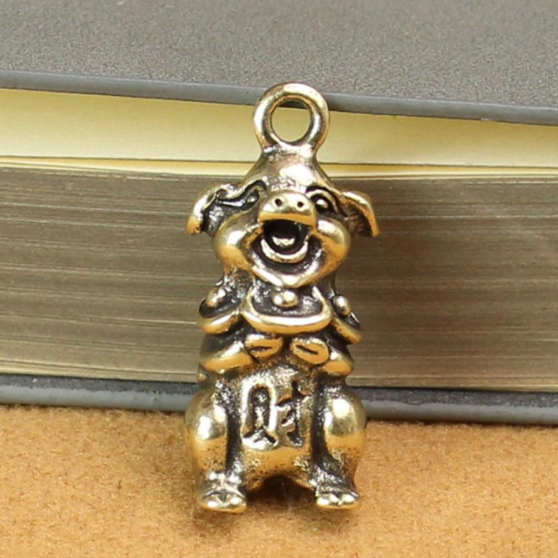 Brass Zodiac Animal Vintage Decoration Brass Statue Wealth Prosperity Chinese Style Antique Copper Miniature Home Decor Crafts