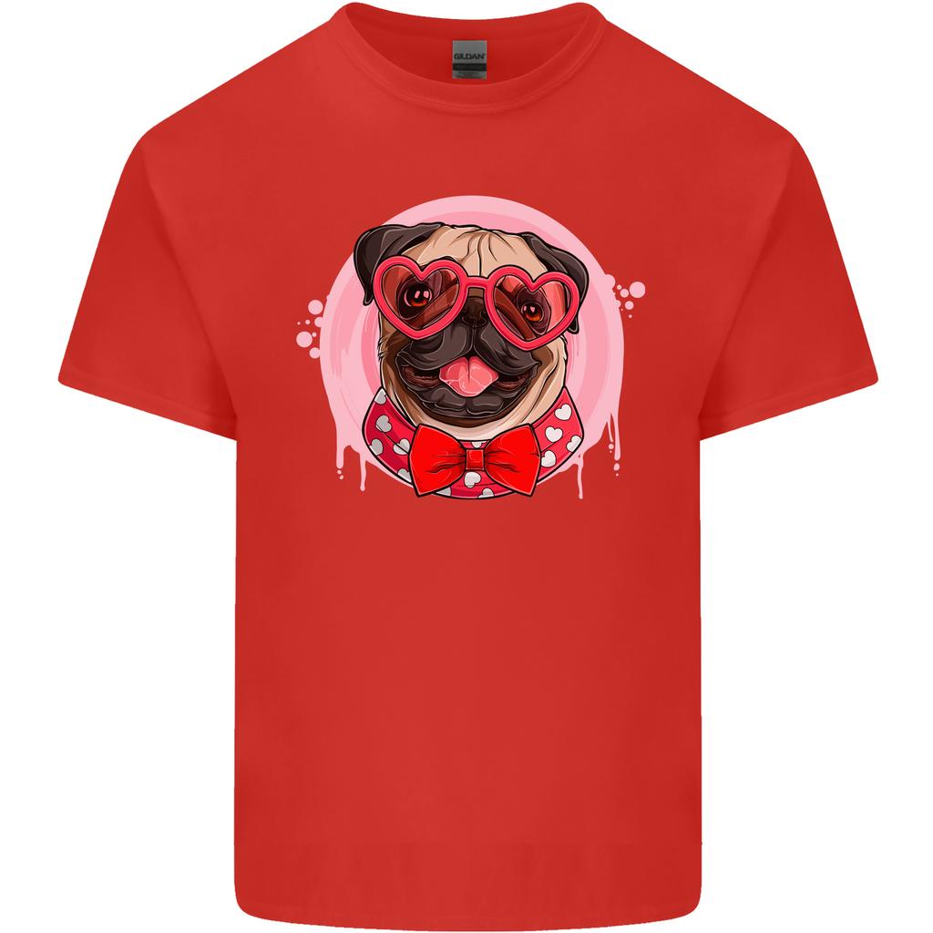 Valentines Day Love Pug Dog Unisexs Light Cotton TShirt