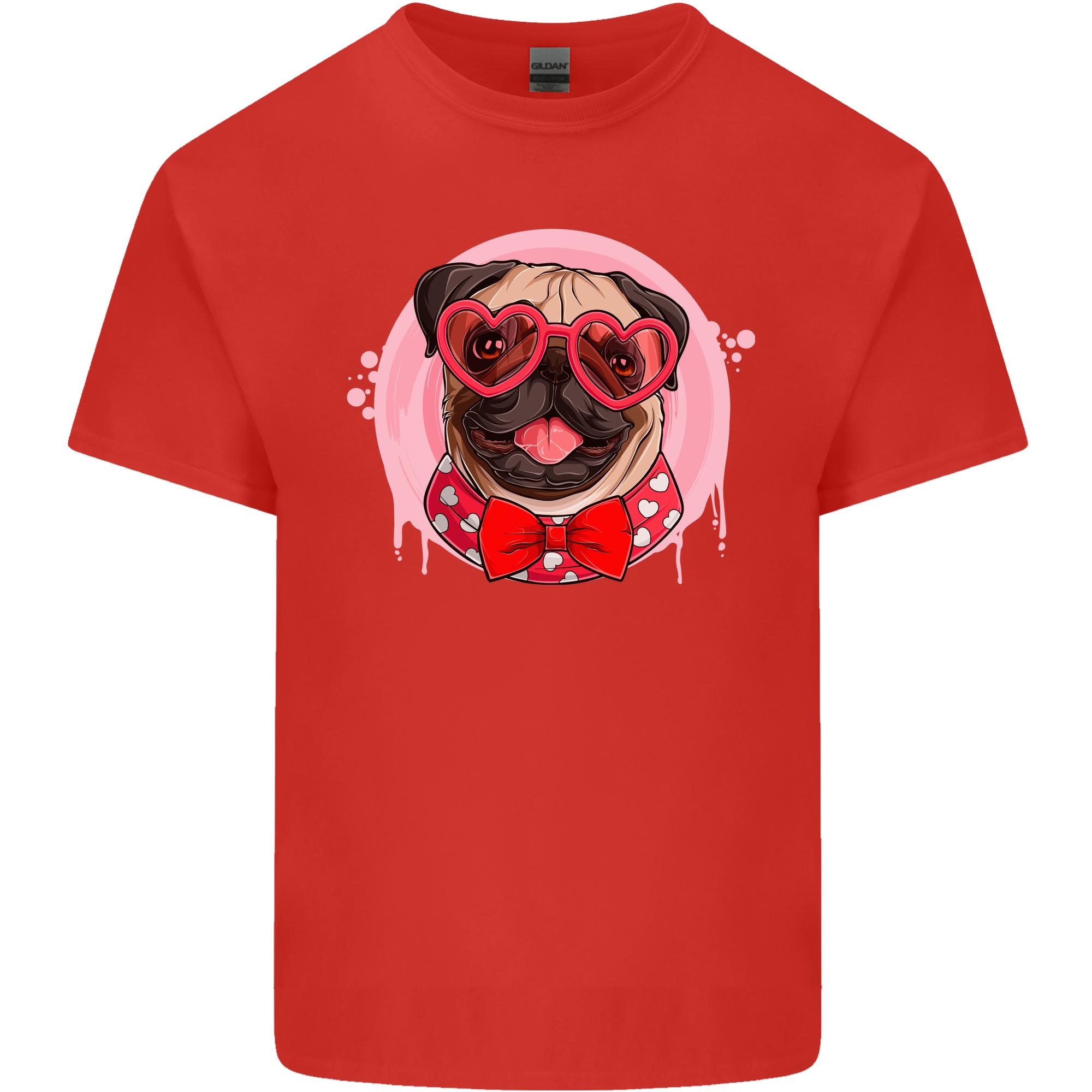 Valentines Day Love Pug Dog Unisexs Light Cotton TShirt S