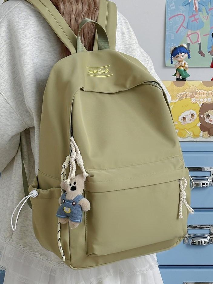 Backpack Japanese Sweet Solid Color Lightweight School Travel Bag for Middle High School College Girls Casual