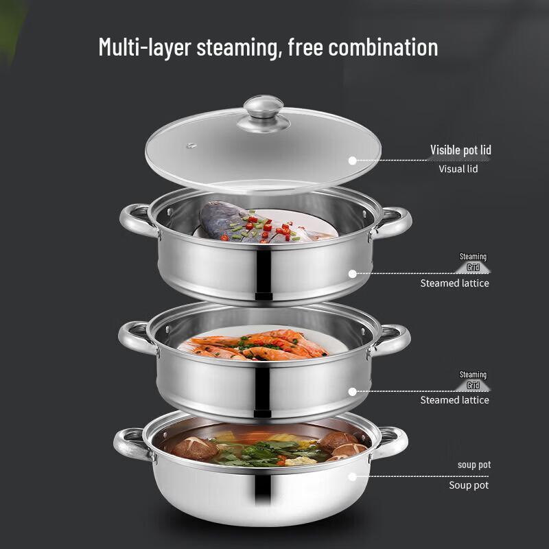 

Hanle Multi-functional 304 Stainless Steel Steamer & Soup Pot