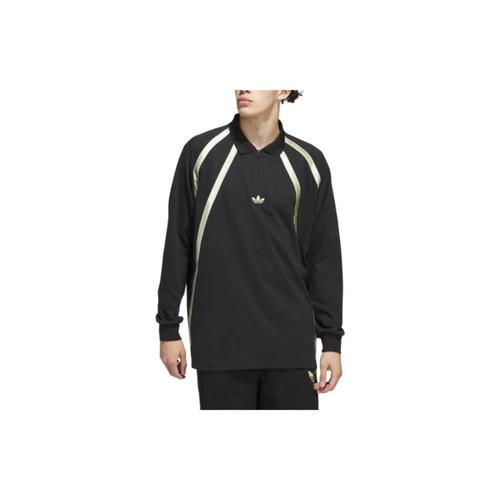 adidas Originals Rugby Long Sleeve Polo Shirt Unisex Black